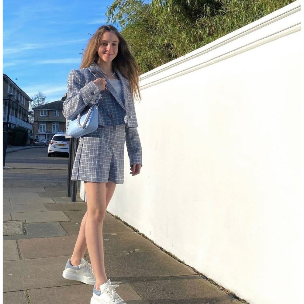 Zara Textured Tweed Cropped Blazer - Picture 6 of 15
